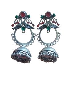 Aone Silver Oxidised Fancy Earrings Code A20 New
