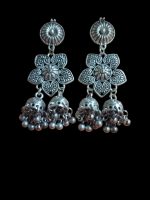 Aone Silver Oxidised Fancy Earrings Code A17 New - Image 2