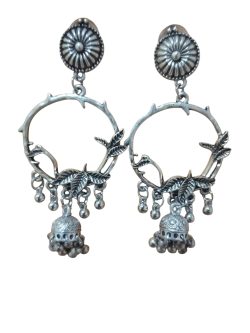 Aone Silver Oxidised Fancy Earrings Code C9 New