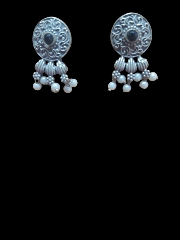 Aone Silver Oxidised Fancy Earrings Code B15 New - Image 2