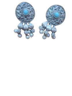 Aone silver oxidised fancy earrings code D24 New