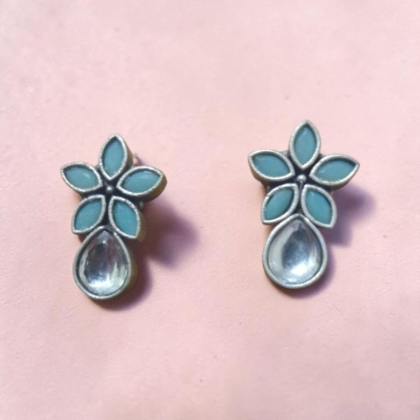 Aone Silver Oxidised Fancy Earrings Code B3 New - Image 4