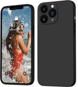 Aone Silicone Soft Back Cover Case for Iphone 13 Pro Black New