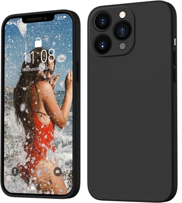 Aone Silicone Soft Back Cover Case for Iphone 13 Pro Black New - Image 2