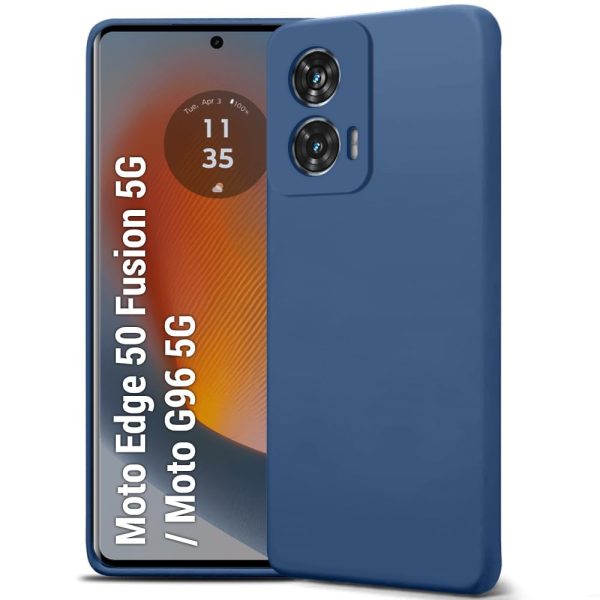 Aone Silicone Soft Back Cover Case for Motorola Moto Edge 50 Fusion Blue New - Image 2