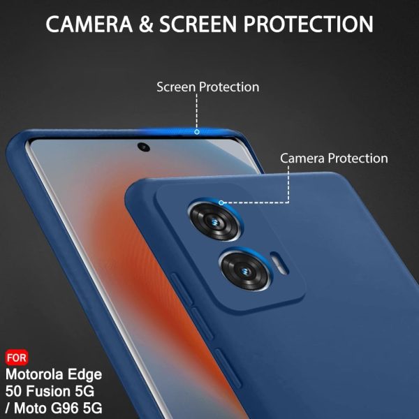 Aone Silicone Soft Back Cover Case for Motorola Moto Edge 50 Fusion Blue New - Image 5