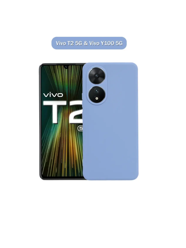 Silicone Back Cover for Vivo Y100 5G, T2 5G, 100a 5G - Sky Blue - Image 3