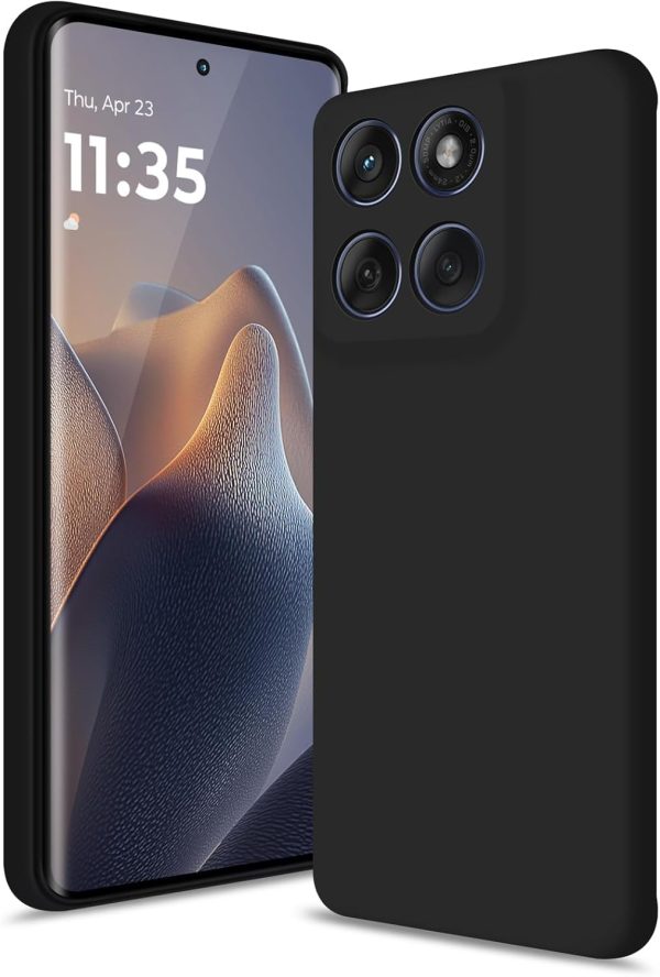 Silicone For Motorola Moto G86 Power 5G Back Cover Black - Image 2