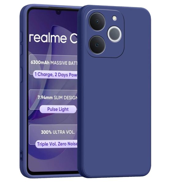 Silicone For Realme Narzo 80 Lite 4G | C71 4G Back Cover Blue - Image 2