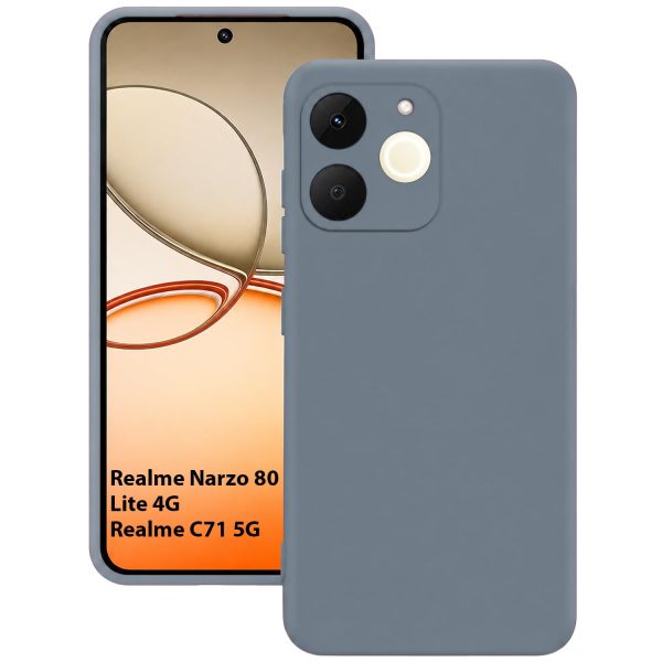 Silicone For Realme C71 4G | Narzo 80 Lite 4G Back Cover Gray - Image 2