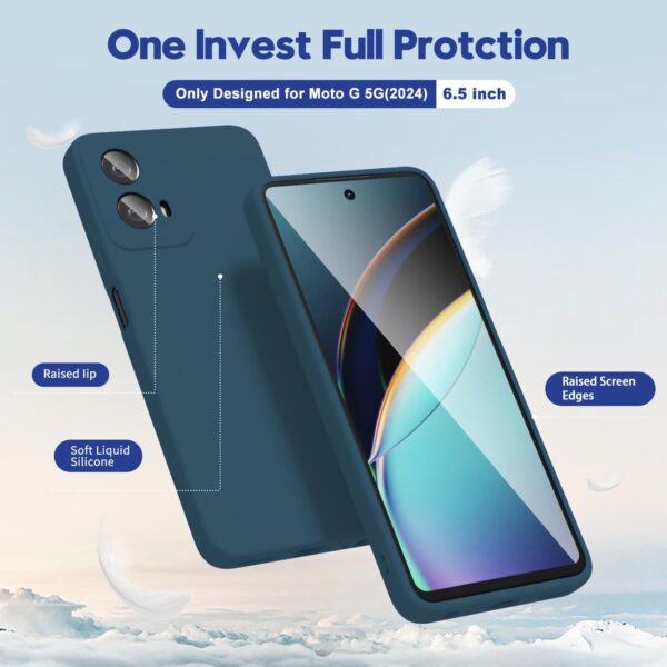 Silicone For Motorola Moto G45 5G Back Cover Blue - Image 3