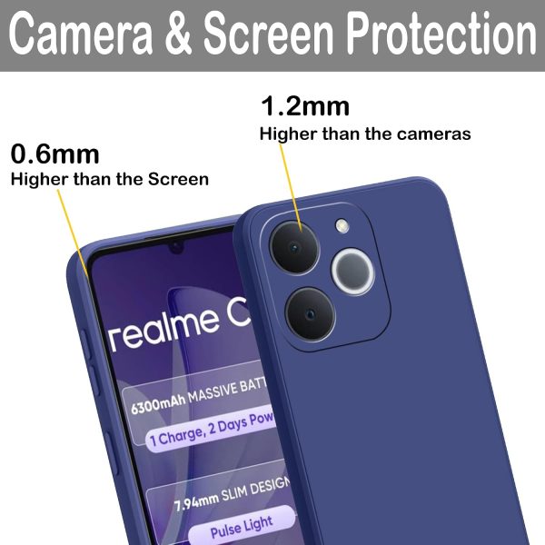 Silicone For Realme C71 4G | Narzo 80 Lite 4G Back Cover Blue - Image 3